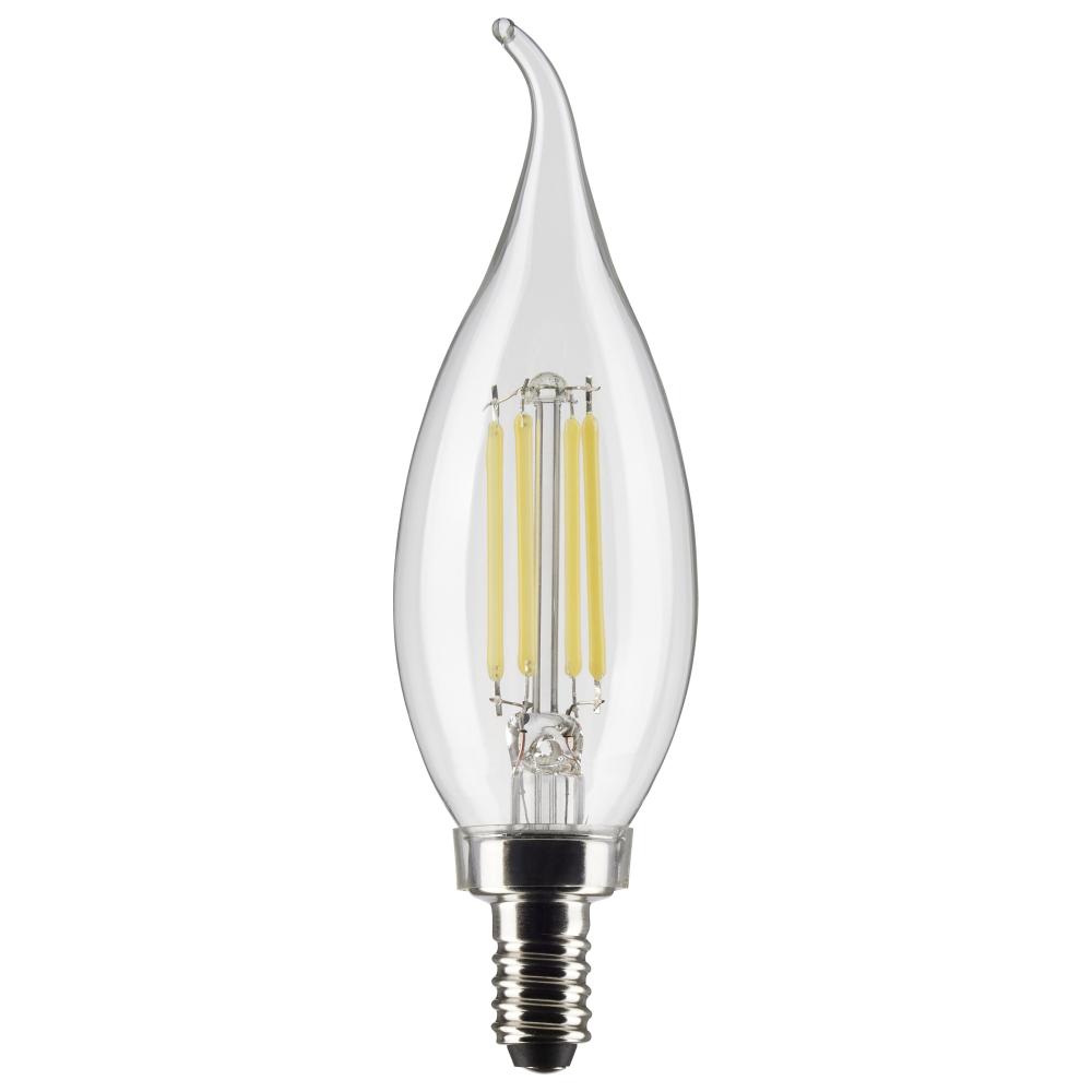 5.5 Watt CA10 LED; Clear; Candelabra base; 90 CRI; 4000K; 120 Volt