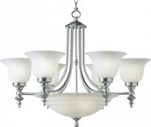 Dolan Designs 665-09 - Richland 6+3Lt Bowl Chandelier Satin Nickel