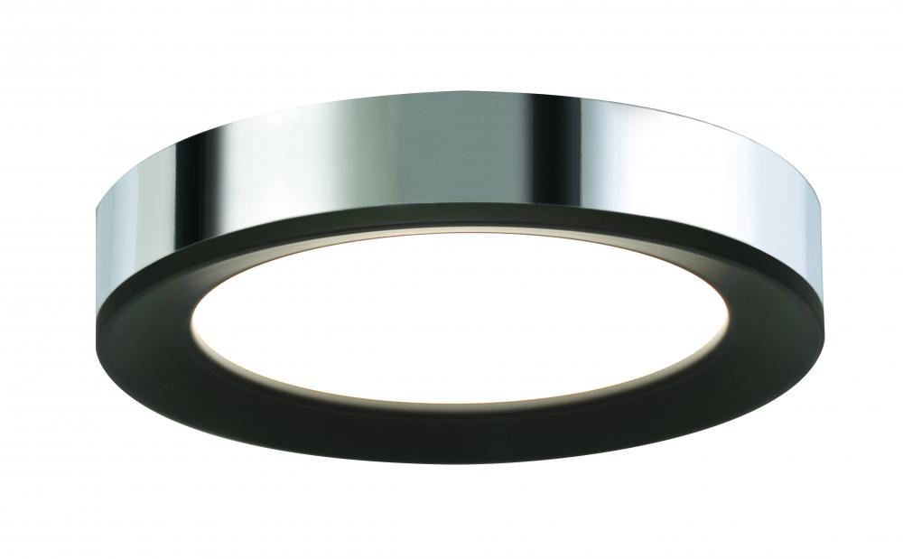 Alta LED Low Profile Flush Mount - 16'' - Black/Chrome