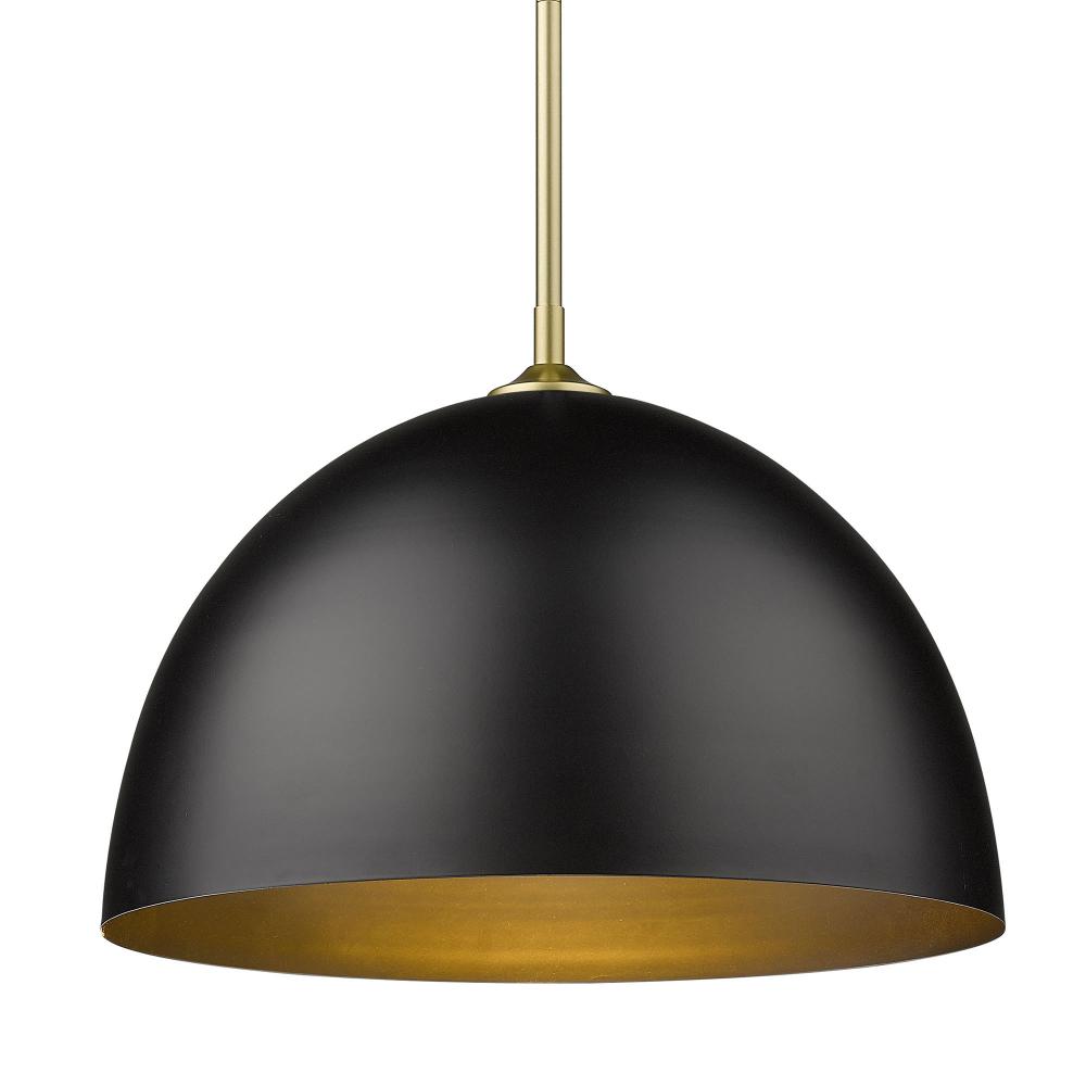 Zoey Large Pendant in Olympic Gold with Matte Black Shade