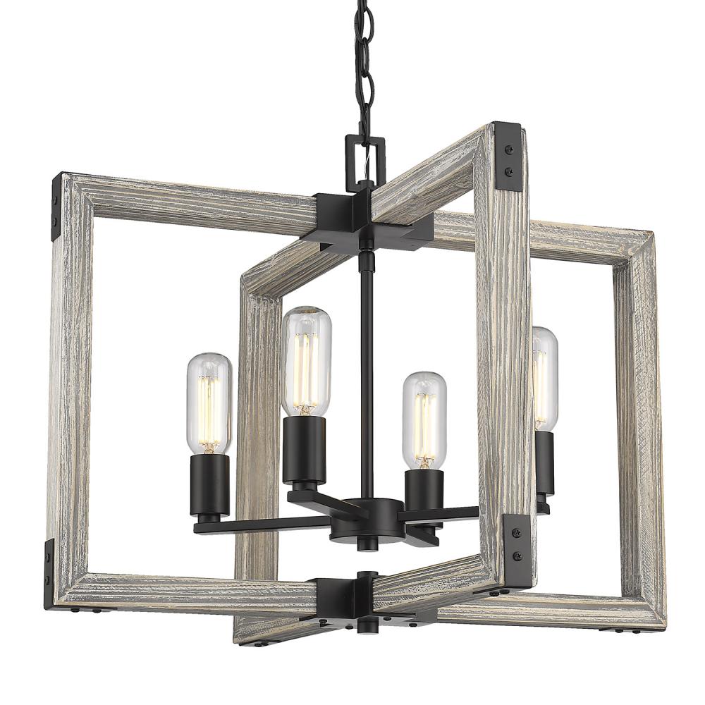 Lowell 4-Light Chandelier in Matte Black