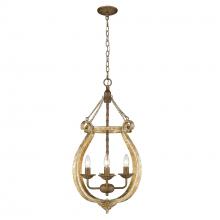 Golden 0902-4P BC-VG - Delphine 4 Light Pendant in Burnished Chestnut with Vintage Gold Shade