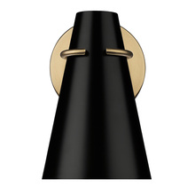 Golden 2122-1W MBS-BLK - Reeva 1 Light Wall Sconce in Modern Brass with Matte Black Shade