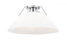 Golden 3306-3FM CH-OP - Orwell CH 3 Light Flush Mount in Chrome with Opal Glass