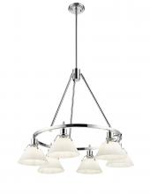 Golden 3306-6 CH-OP - Orwell CH 6 Light Chandelier in Chrome with Opal Glass