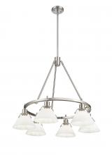 Golden 3306-6 PW-OP - Orwell PW 6 Light Chandelier in Pewter with Opal Glass