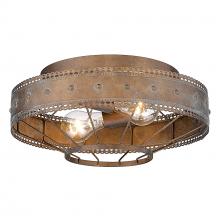 Golden 7856-FM CP - Ferris flush Mount in Copper Patina