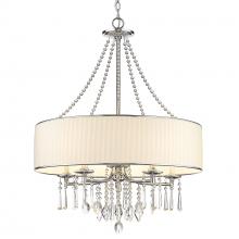 Golden 8981-5 BRI - Echelon 5 Light Chandelier in Chrome with Bridal Veil Shade