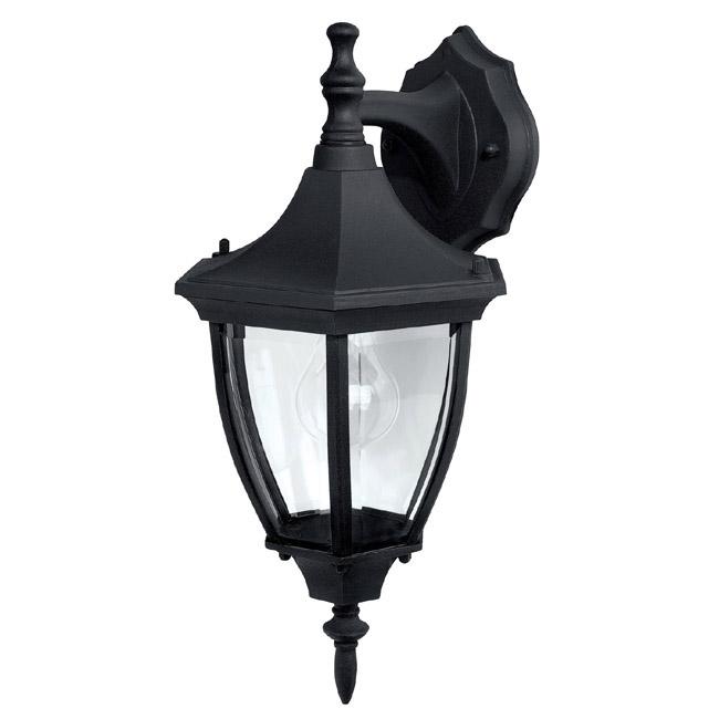 One Light Black Wall Lantern