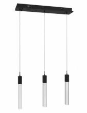 Avenue Lighting HF1900-3-GL-BB-SNW - The Original Glacier Snow Avenue Collection Black 3 Light Pendant Fixture