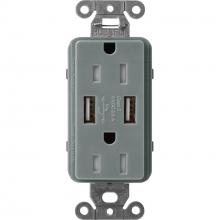 Lutron Electronics SCR-15-UBTR-SL - SATIN 15A USB REC SL