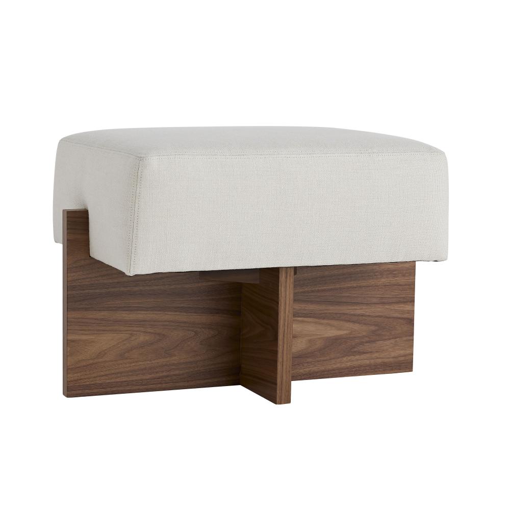 Tuck Ottoman Bone Linen