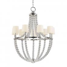 Hudson Valley 3119-PN-WS - 9 LIGHT CHANDELIER w/WHITE SHADE