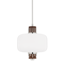 Hudson Valley 3817-PN - 1 LIGHT PENDANT W/ LIGHT WALNUT ACCENT