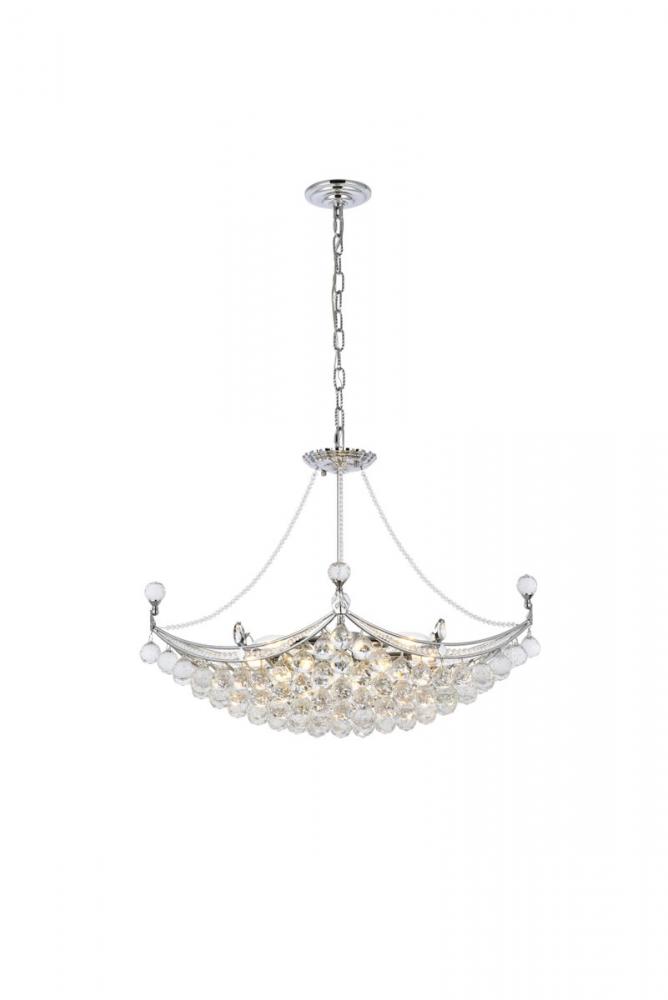 Corona 8 Light Chrome Chandelier Clear Royal Cut Crystal