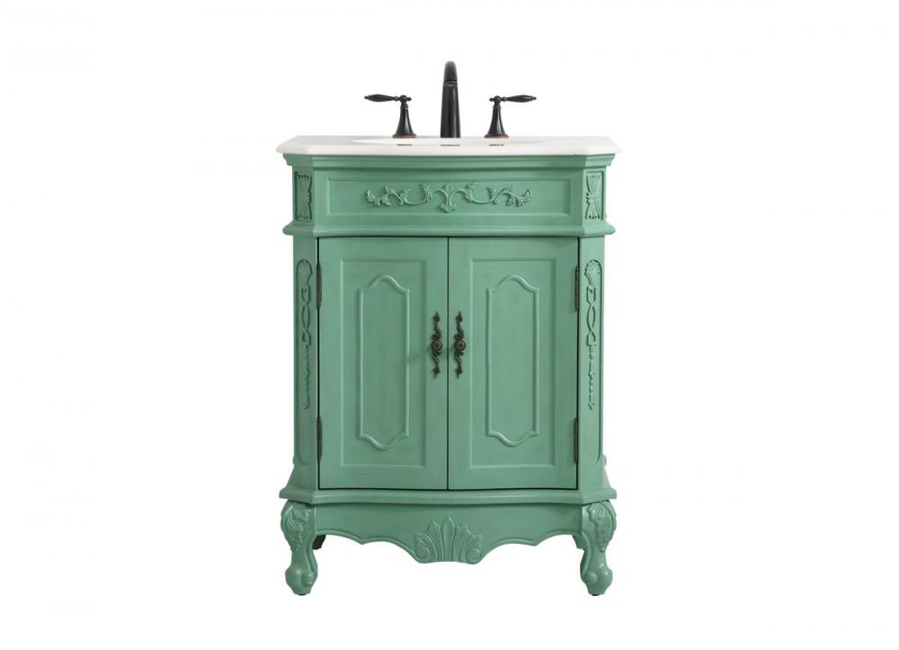 27 Inch Single Bathroom Vanity in Vintage Mint