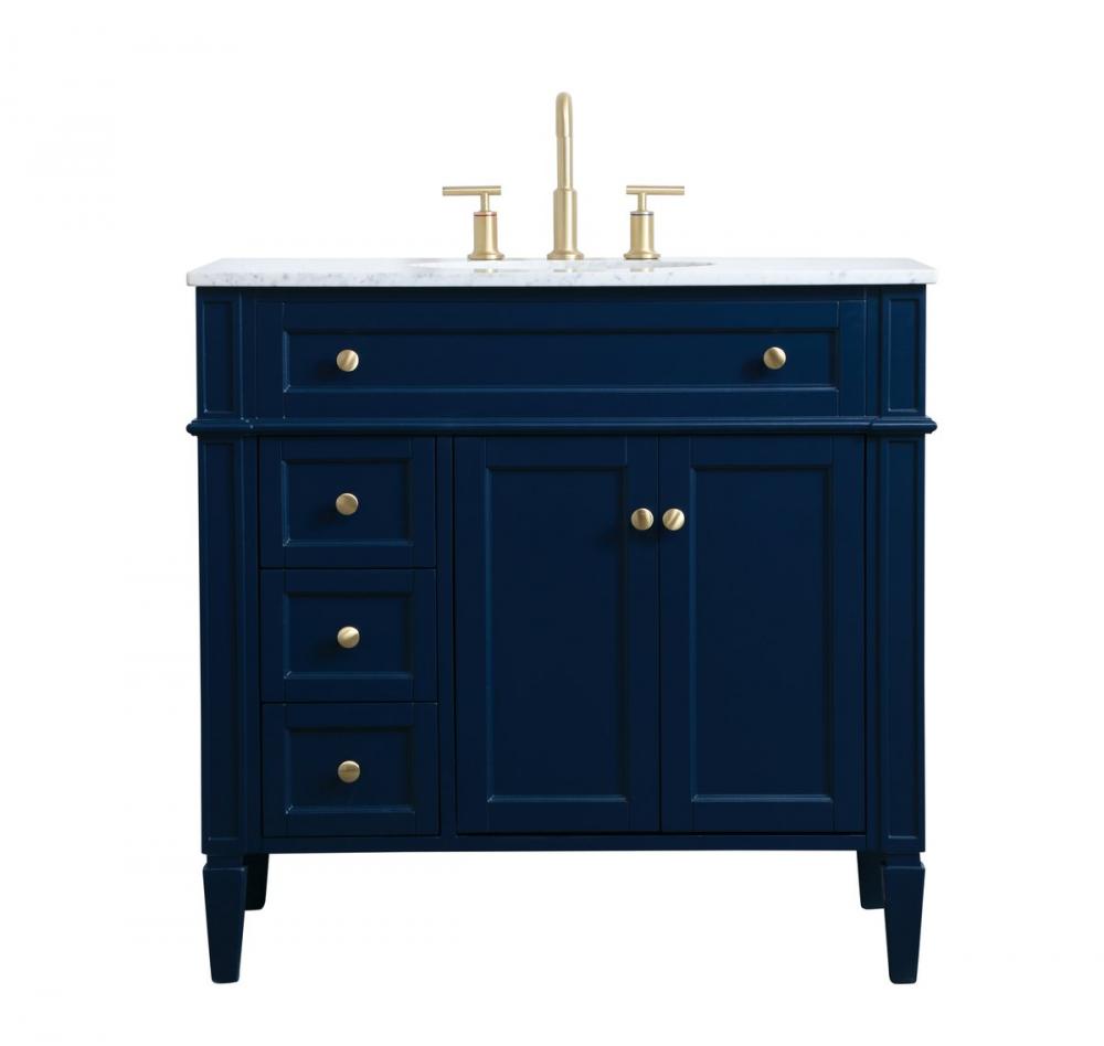 36 inch Single bathroom vanity in blue