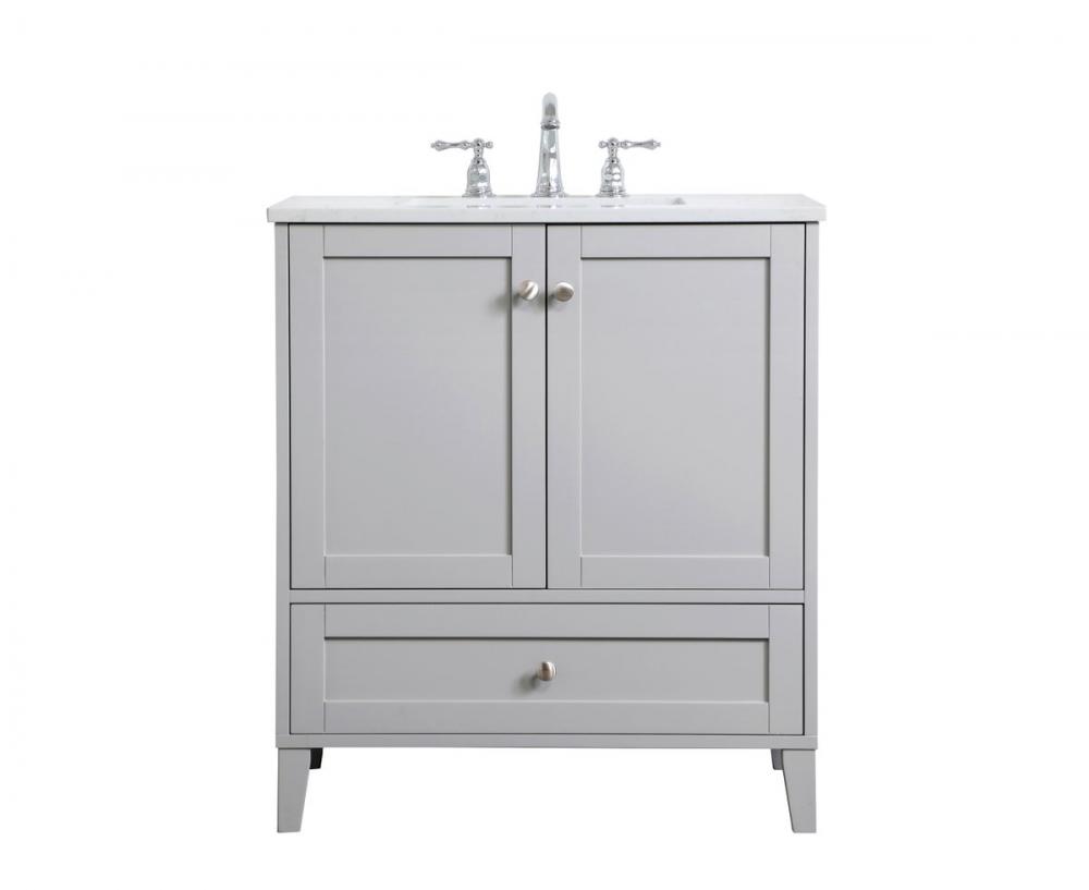 30 inch Single Bathroom Vanity in Grey