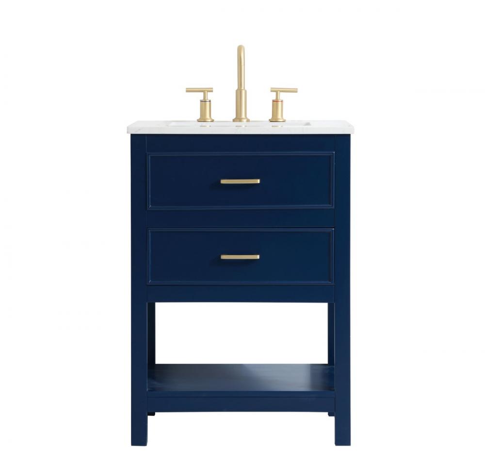 24 inch Single Bathroom Vanity in Blue