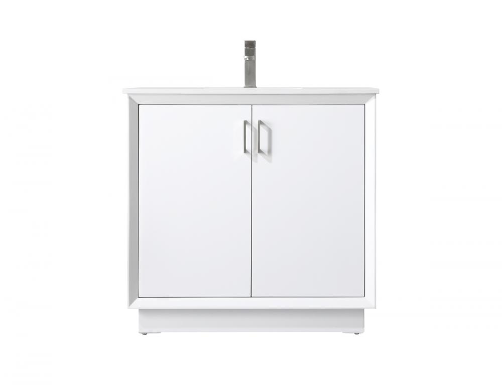 36 Inch Single Bathroom Vanity in White