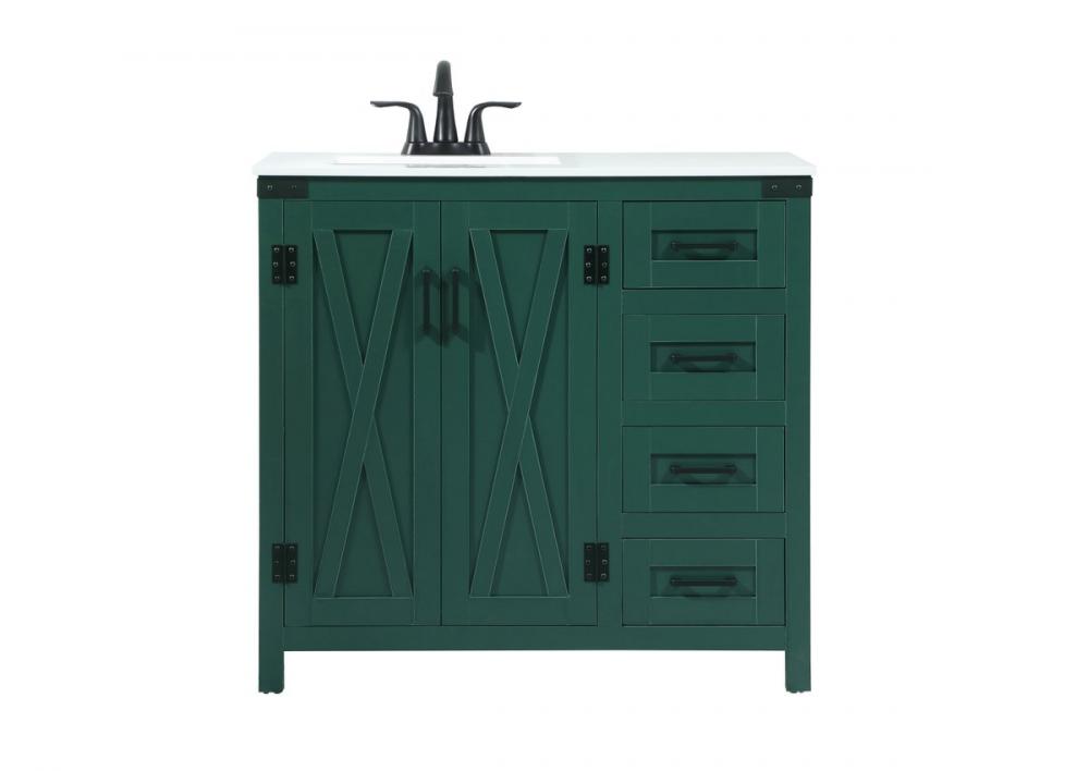 36 inch Single bathroom vanity in green