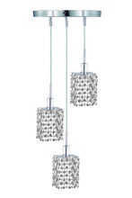 Elegant 1283D-R-S-CL/SA - Mini 3 light Chrome Pendant