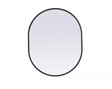 Elegant MR2A2430BLK - Metal Frame Oval Mirror 24x30 Inch in Black