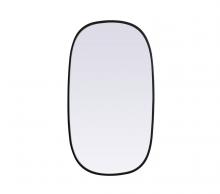 Elegant MR2B2036BLK - Metal Frame Oval Mirror 20x36 Inch in Black