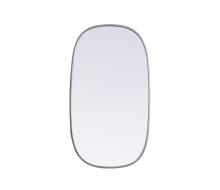 Elegant MR2B2036SIL - Metal Frame Oval Mirror 20x36 Inch in Silver