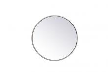 Elegant MR4821S - Metal Frame Round Mirror 21 Inch in Silver