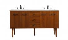 Elegant VF48060DMTK - 60 Inch Single Bathroom Vanity in Teak