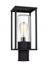 Visual Comfort & Co. Studio Collection 8231101EN7-12 - Vado transitional 1-light LED outdoor exterior post lantern in black finish with clear glass shade