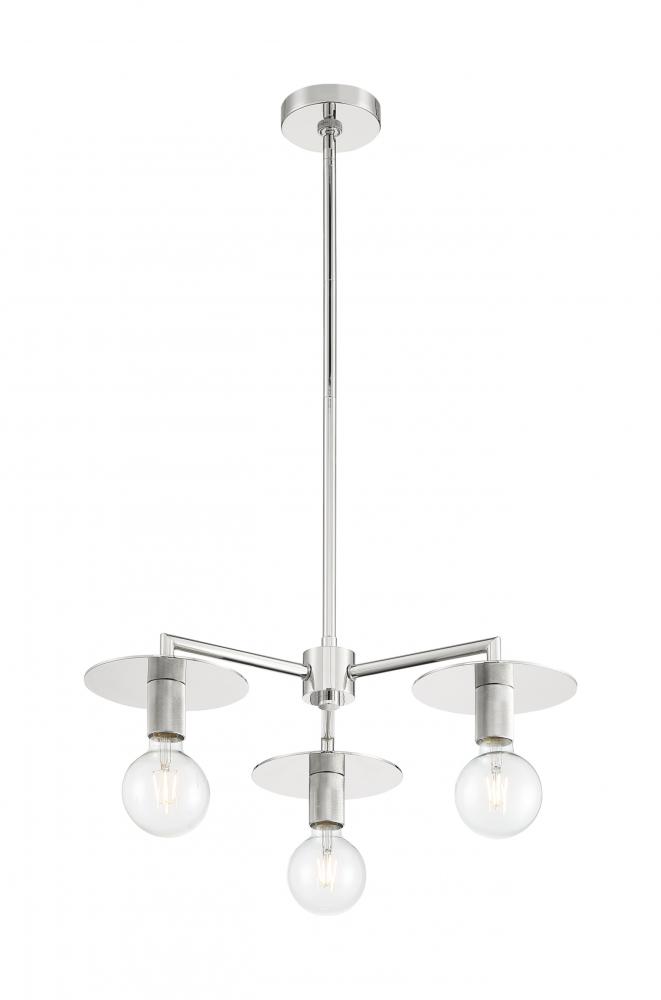 Bizet - 3 Light Chandelier with- Polished Nickel Finish