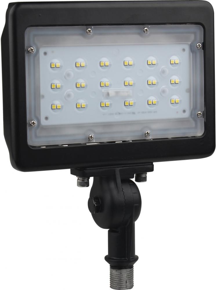 LED Medium Flood Light- 30W - 3000K - Bronze Finish - 100-277V