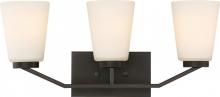 Nuvo 60/6343 - Nome - 3 Light Vanity with Satin White Glass - Mahogany Bronze Finish