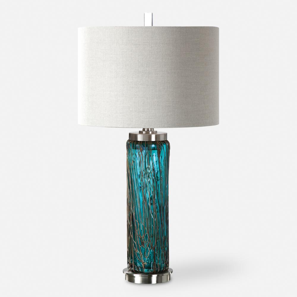 Uttermost Almanzora Blue Glass Lamp