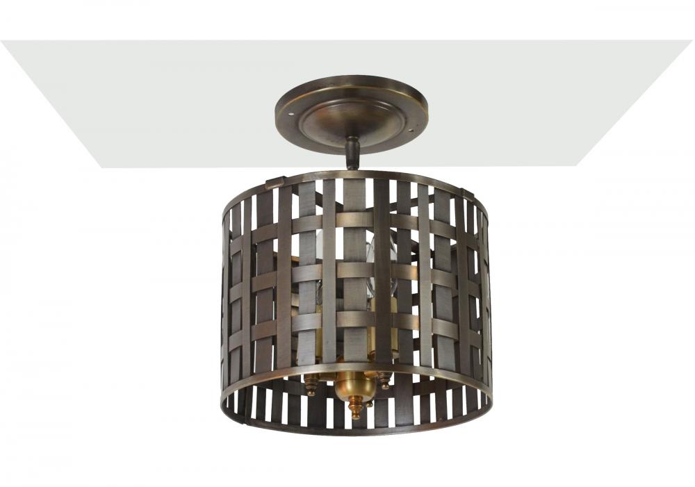 Weave Circle Pendant Dark Brass 3 Candelabra Base Sockets