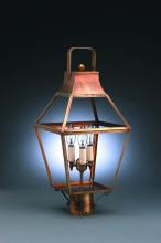 Northeast Lantern 2243-AB-LT3-FST - Tapered Post Antique Brass 3 Candelabra Sockets Frosted Glass