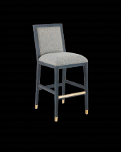 Currey 7000-0922 - Santos Vintage Navy Bar Stool,